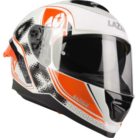 LAZER RAFALE SR Pixel Motorradhelm (Farbe: Weiß - Schwarz - Rot) XS