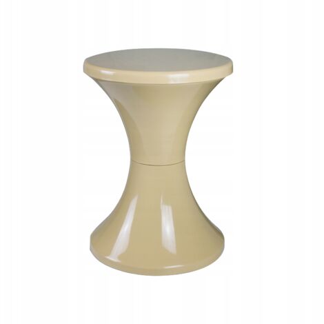 Kunststoff-Sanduhrhocker, poliertes Produkt, Beige, Neu