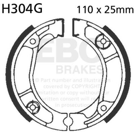 EBC H304G geschlitzte Bremsbacken (1 Satz)