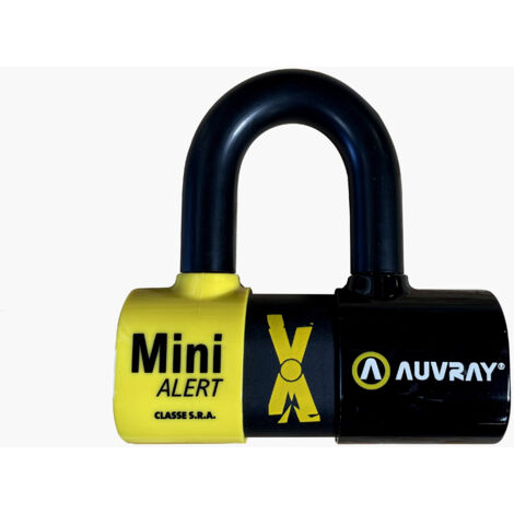 AUVRAY XTREM MINI Vorhängeschloss mit Alarm und Erinnerungsfunktion - Stiftdurchmesser 16 mm, 131 mm x 136 mm (S.R.A. und ART Klasse)