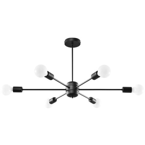 LANGO Hängelampe 6 E27 Schwarz Sollux SL.1023 (1/5)