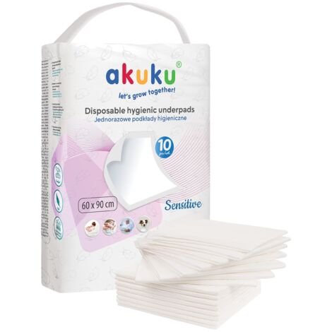 AKUKU Einweg-Wickelunterlagen Sensitiv 90 x 60 cm (a0501) 1 Packung - 10 Stück. (1/2)