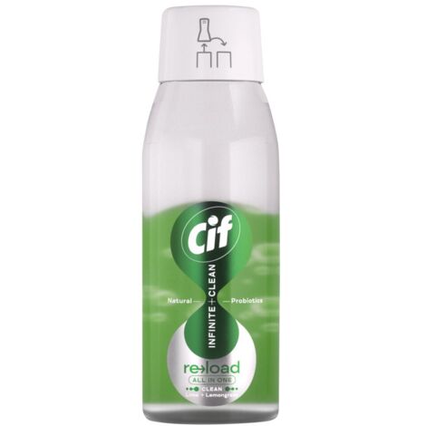 CIF Infinite+Clean Universal-Reinigungsspray mit natürlichen Probiotika Limette & Zitronengras 590 ml – Nachfüllpackung