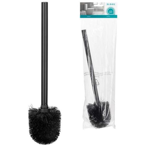 Ersatz-Toilettenbürste, austauschbar, schwarze Spitze, schwarzer Griff, matter Griff, 35 cm (1/3)