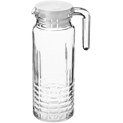 Falco Glaskrug mit Deckel, 1000 ml, für kalte und heiße Getränke (1/2)
