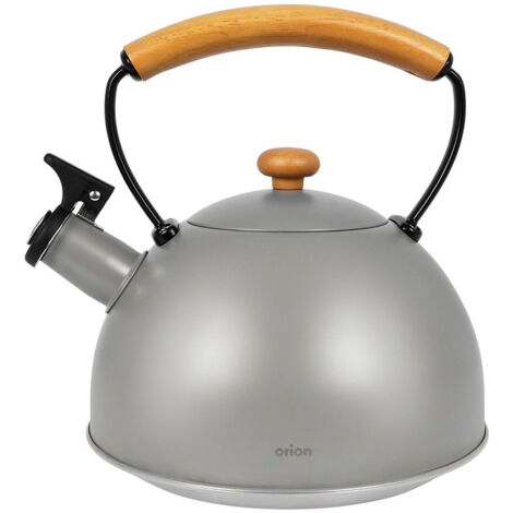 Wasserkocher mit Pfeife, Stahl, grau, HOLZ, 2,9 l (1/5)