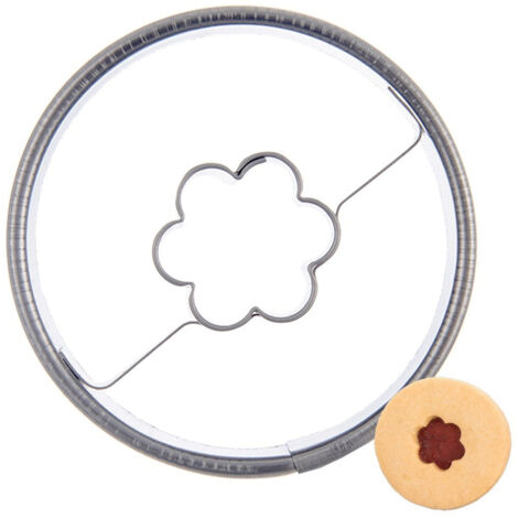 Ausstechform aus Stahl, Kreis, Blume, 4,5 cm