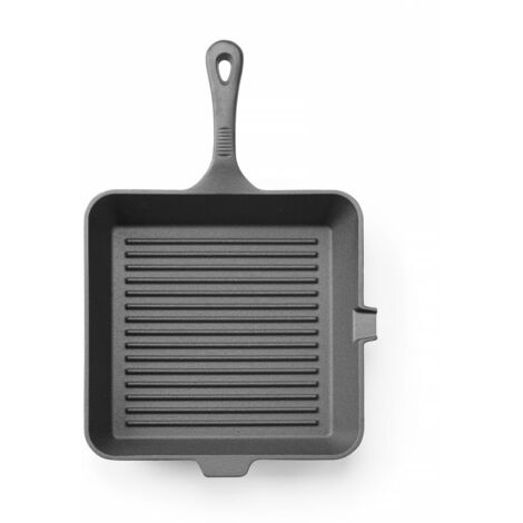 HENDI Gusseisen-Grillpfanne, Schwarz, 265x265x(H)50mm