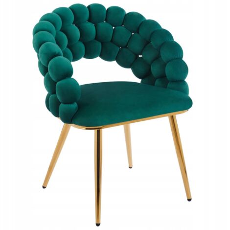 Moderner Glamour-Sessel aus grünem Samt für das Wohnzimmer, Metallgestell in Goldoptik
