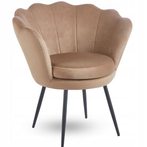 Cappuccino Velvet Shell Lounge Chair für das Furnitex Wohnzimmer