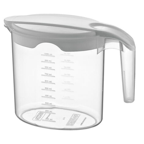 Kunststoffkrug für Getränke, Wasser, Saft, Limonade, mit Deckel, 1L (1/4)