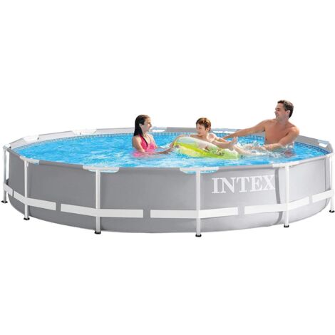 Intex – Aufstellpool Ø 366 x 76 cm – SUPER-TOUGH® Material – 6.503 l Wasserinhalt – verzinkte Konstruktion – einfaches Entleeren (1/10)