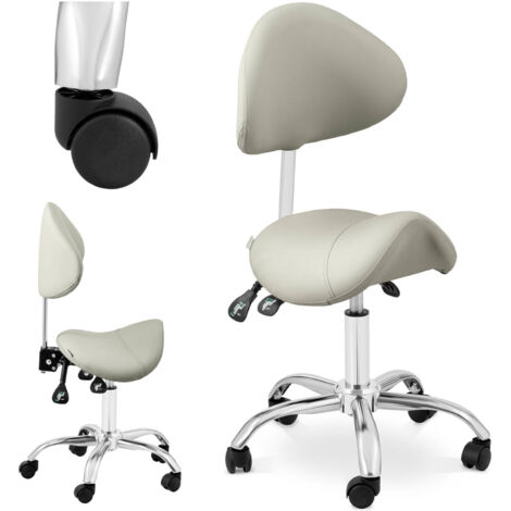 MANNHEIM GREY Beauty-Sattelstuhl mit drehbarer und verstellbarer Rückenlehne, grau (1/5)