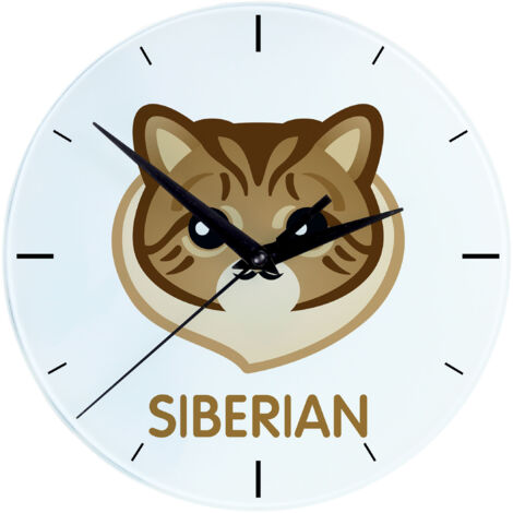 Siberian - MDF-Uhr mit Grafik und Aufschrift von Art-Dog (1/4)