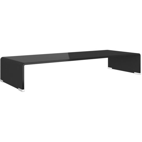 vidaXL TV-Tisch/Bildschirmerhöhung Glas Schwarz 80x30x13 cm