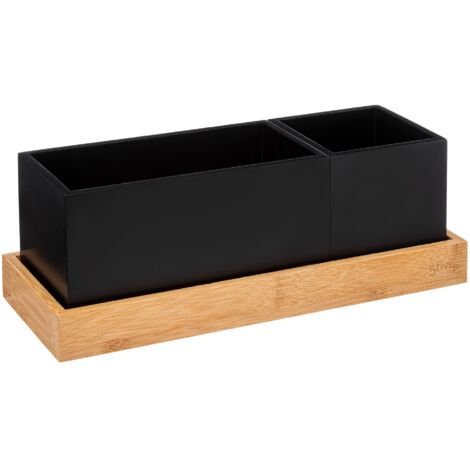 Herausnehmbarer organizer aus bambus bava schwarz - 5five (1/5)