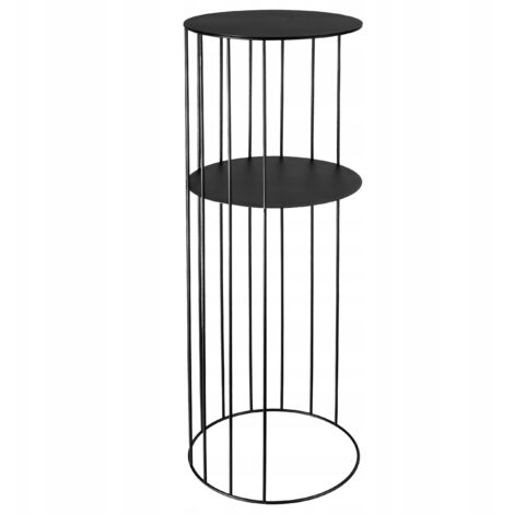 LOFT stehender Blumenständer aus Metall, 80 cm, Tisch aus schwarzem Draht