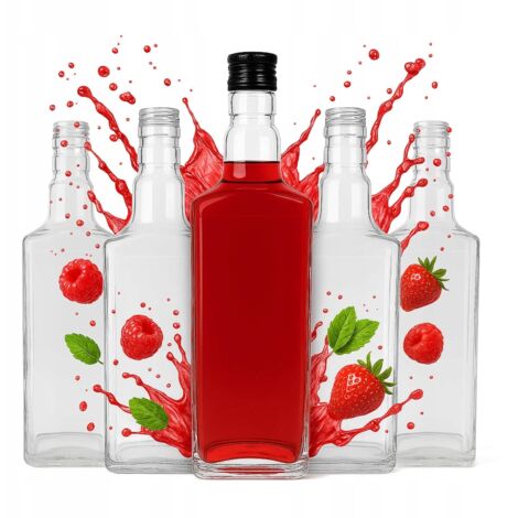 5x Whisky-Glasflaschen 500ml für Whisky, Likör, Weintinkturen, Öle und Alkohol (1/5)