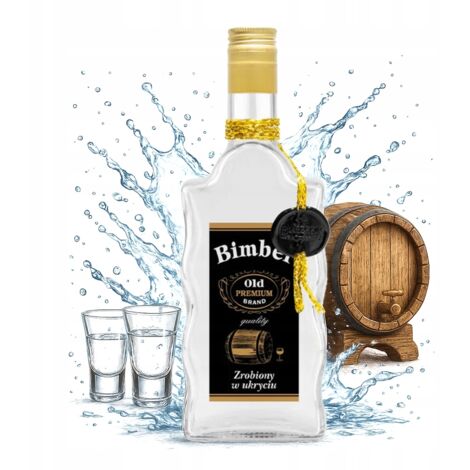 Dekorative Glasflasche FALA 500ml für Schwarzgebrannten, ideal als Hochzeitsgeschenk