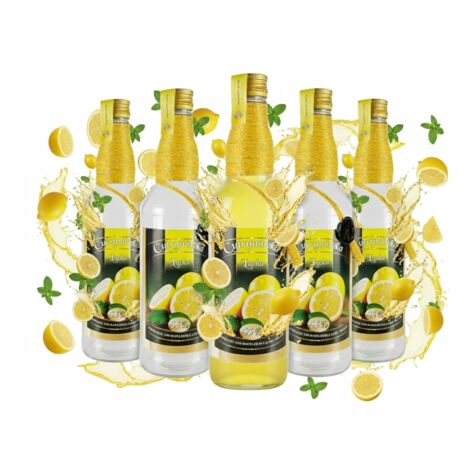 5x Glasflaschen DEKORATIVER ZITRONENWODKA Monopol Glasflasche 500ml Łącka (1/5)