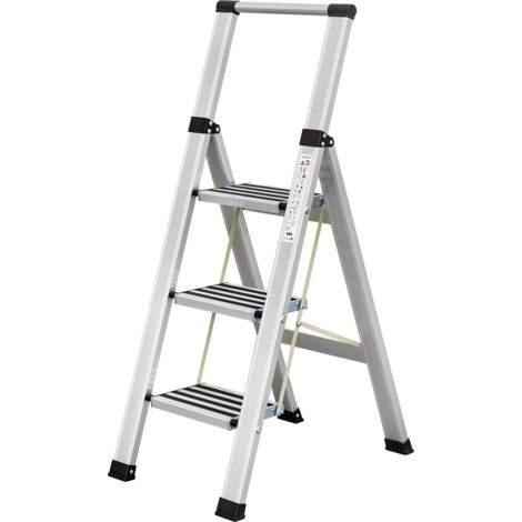 3-stufige Leiter für Zuhause Zusammenklappbar – Aluminium – ILILO FIT Safe