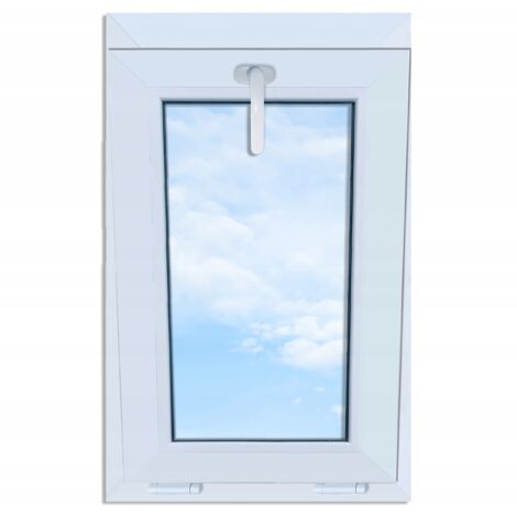 Weißes PVC-Fenster, kippbar, 50 x 80 cm, neu, 500 x 800 cm, doppelt verglast, oben angeschlagen