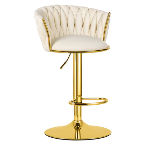 MIG-Hocker - beige / goldene Basis x 1 (1/5)