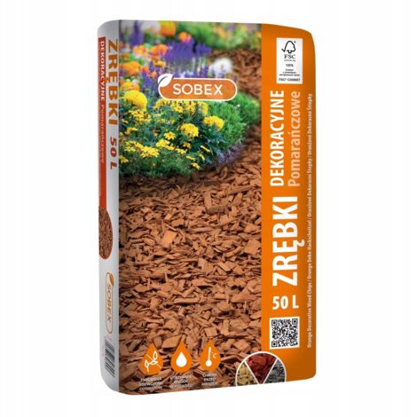 Dekorative orange Holzspäne 50L