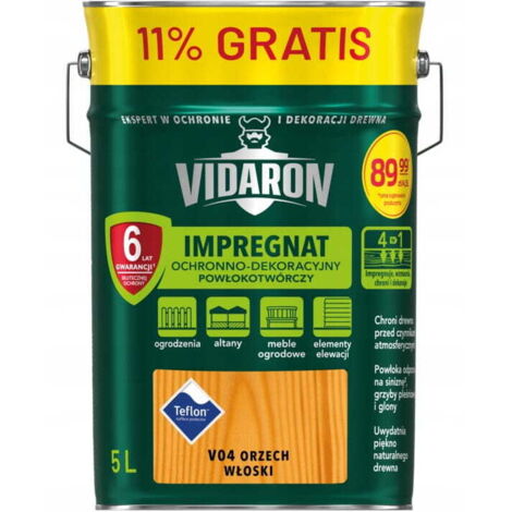 Vidaron schützende und dekorative filmbildende Imprägnierung 5L Walnuss