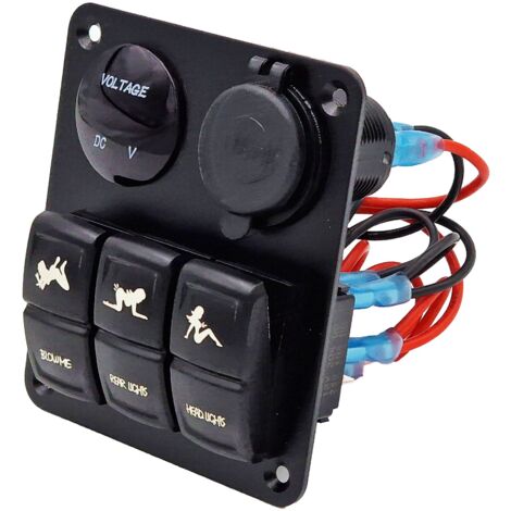 Carling 3x Schalterpanel Zubehör USB-Buchse Voltmeter 12V