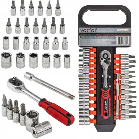 Set Steckschlüssel Ratsche 1/4 4-14 mm 28 Teile PH1 PH2 T10-T30 (1/4)