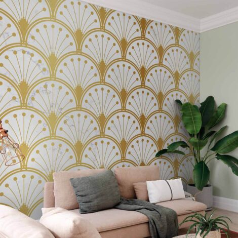 Wandbild – Gold- und Marmormuster im Art-Deco-Stil