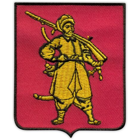 Patchion Wappen der Oblast Saporischschja – selbstklebende Rückseite – gestickter Aufnäher/Abzeichen/Emblem