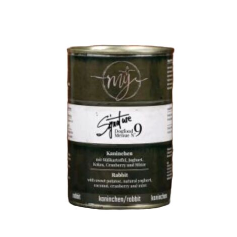 Kaninchen 75% mit Süßkartoffel und Minze Nassfutter für Hunde Futtermittelallergien My Signature 410g
