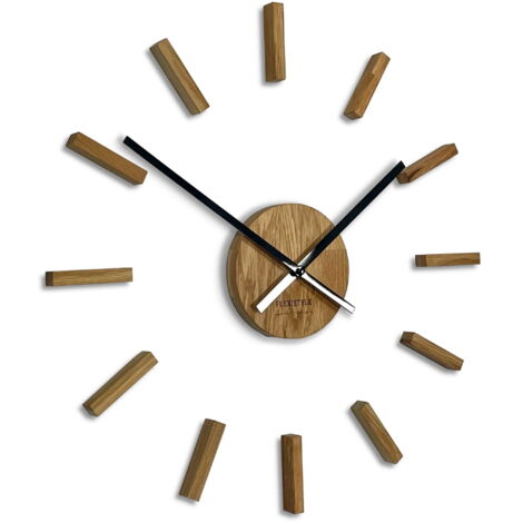 Schlichte Wanduhr aus Eichenholz, 75 cm