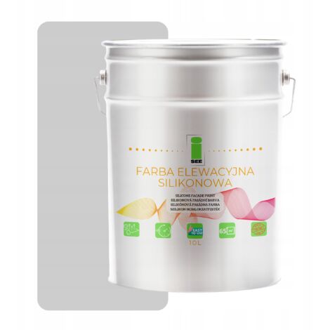 Silikon-Fassadenfarbe Silbergrau 7047 Farbton Grau 10L (1/5)