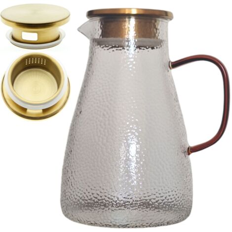 Hitzebeständiger Glaskrug für Tee, Kaffee, heiße Getränke (2 l), Wasser, Saft (1/5)