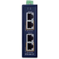 Planet Industrial 2-Port 10/100/1000T 802.3at PoE+ Injektor mit 12V Verstärker, IPOE-260-12V