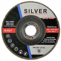 SILBERNE SCHLEIFSCHEIBENKLAPPE 125mm gr.36