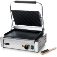 PANINI-Kontaktgrill, gerillte Oberseite, glatter Boden, 2200 W - Hendi 263662