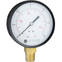 Manometer 10 bar, 100 mm Zifferblatt, 1/2" seitlicher Eingang