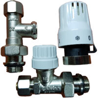 Einfaches Thermostat-Set (Vorlauf, Rücklauf, Kopf), PEX-Anschluss