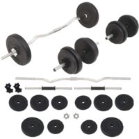 Langhantel- und Kurzhantel-Set 30 kg vidaXL