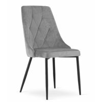 IMOLA Stuhl - hellgrauer Samt x 1