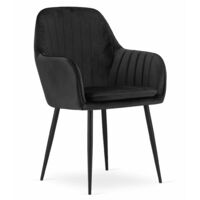 LUGO Stuhl – schwarzer Samt / schwarze Beine x 1