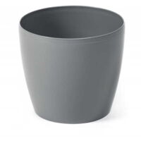 Grauer Blumentopf 25x22 cm Deko Kunststoff glatt Magnolie