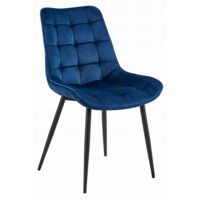 BERA Stuhl - marineblauer Samt / schwarze Beine x 1
