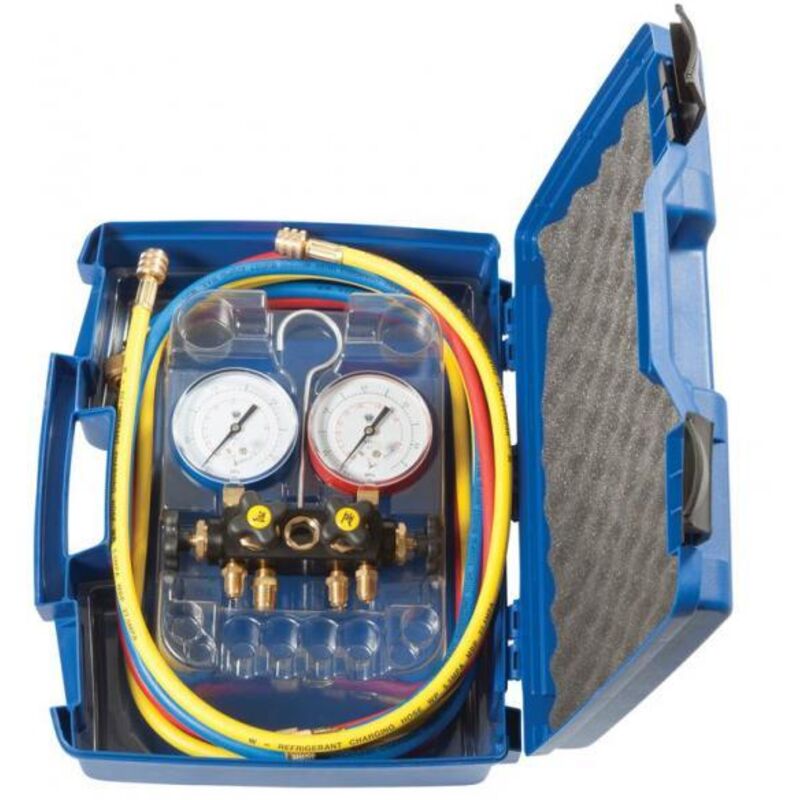 Manomètre Manifold Pour R410A R32 R404A R134A - Kit Avec 3 Tuyaux Pour Climatisation Et Réfrigération