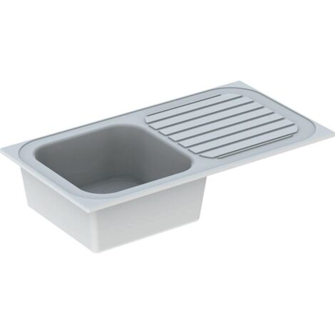 Evier à encastrer réversible Vallauris 1cuve + 1 égouttoir 92x50.5 blanc