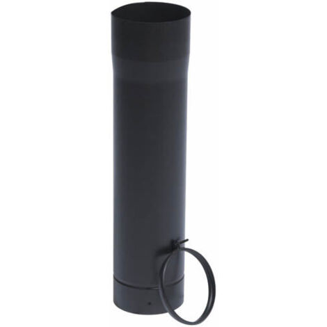 TEN – Tuyau émail noir mat télescopique Ø153x50cm – Acier émaillé résistant aux acides – Raccordement chaudières gaz, fuel, bois, charbon